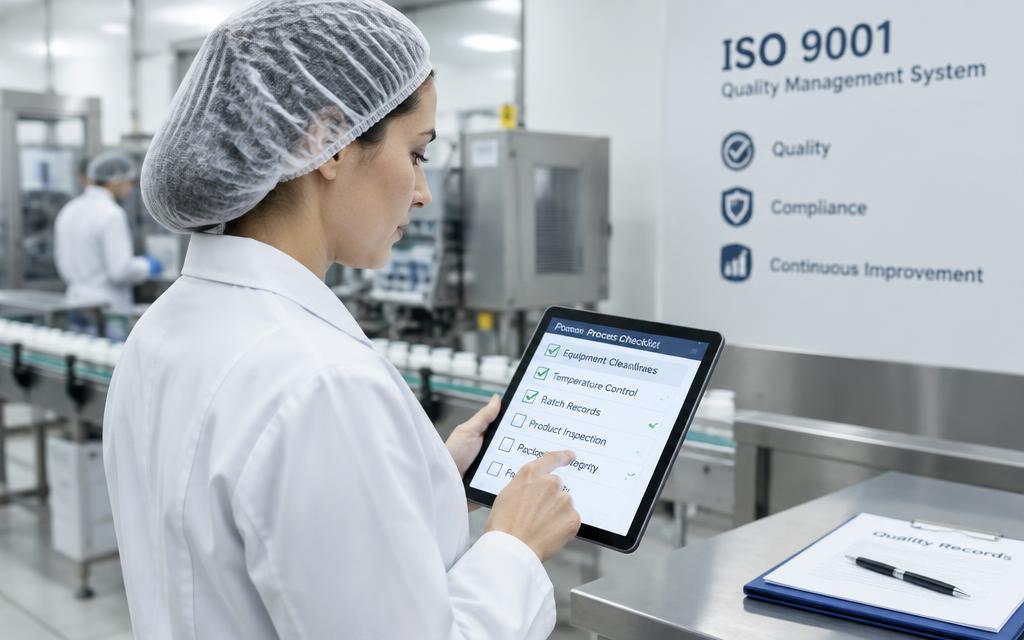 Técnica de calidad revisando procesos con una lista de control