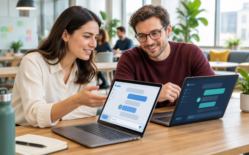 Profesional usando un asistente de inteligencia artificial