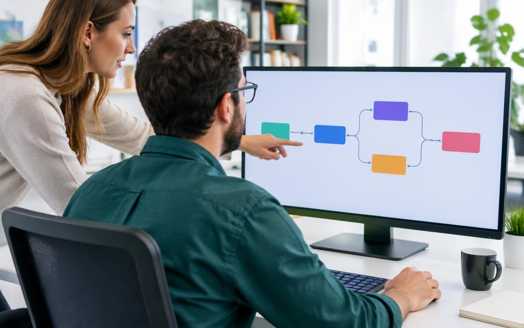 Profesional usando un asistente de inteligencia artificial