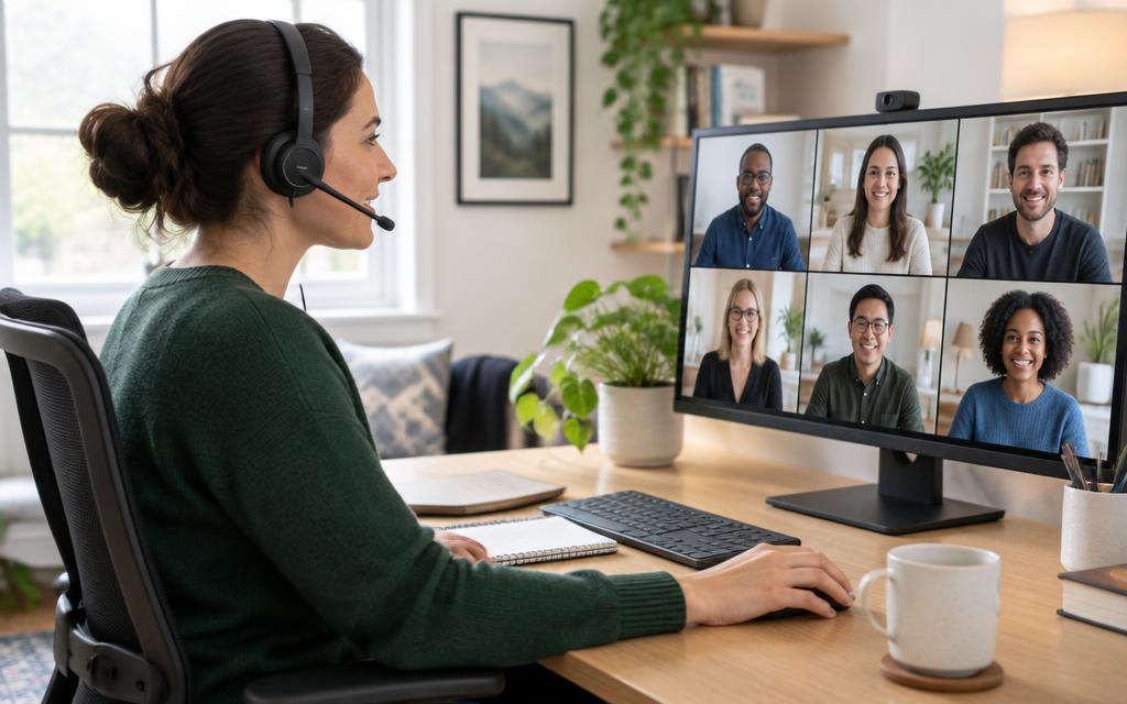 Videollamada con un equipo de trabajo en remoto