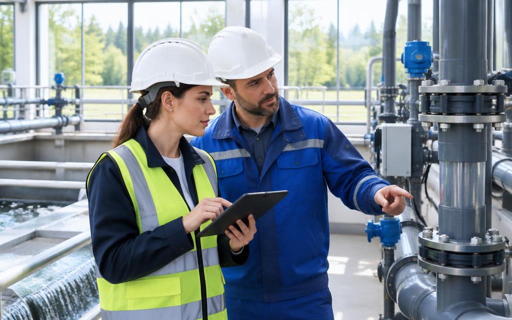 Técnica de calidad revisando procesos con una lista de control