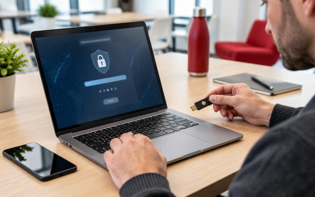 Profesional revisando un panel de ciberseguridad